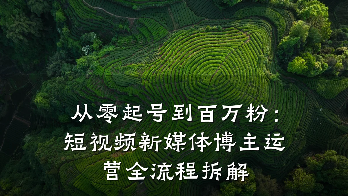 从零起号到百万粉：短视频新媒体博主运营全流程拆解
