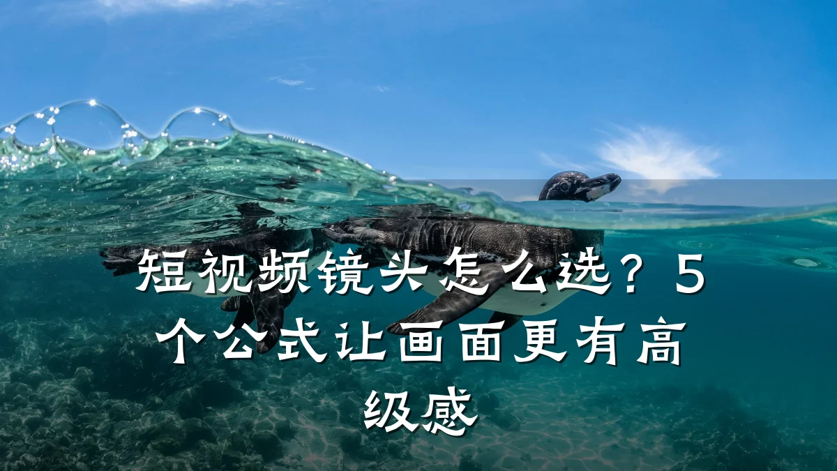 短视频镜头怎么选？5个公式让画面更有高级感