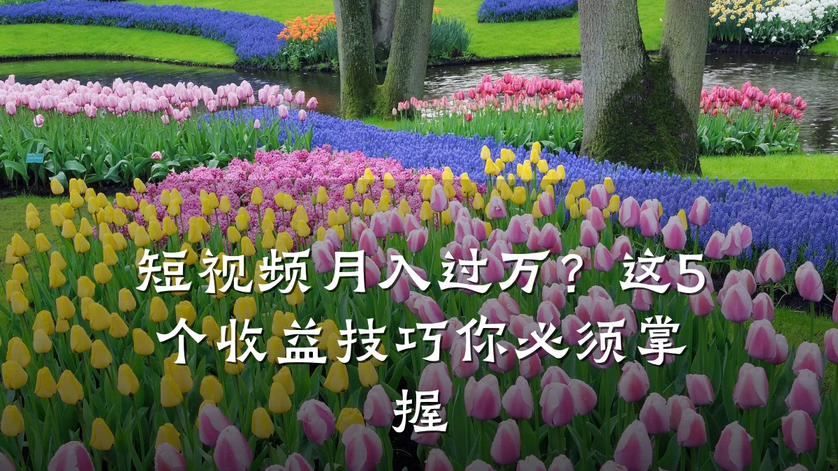 短视频月入过万？这5个收益技巧你必须掌握