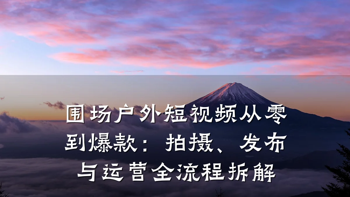 围场户外短视频从零到爆款：拍摄、发布与运营全流程拆解