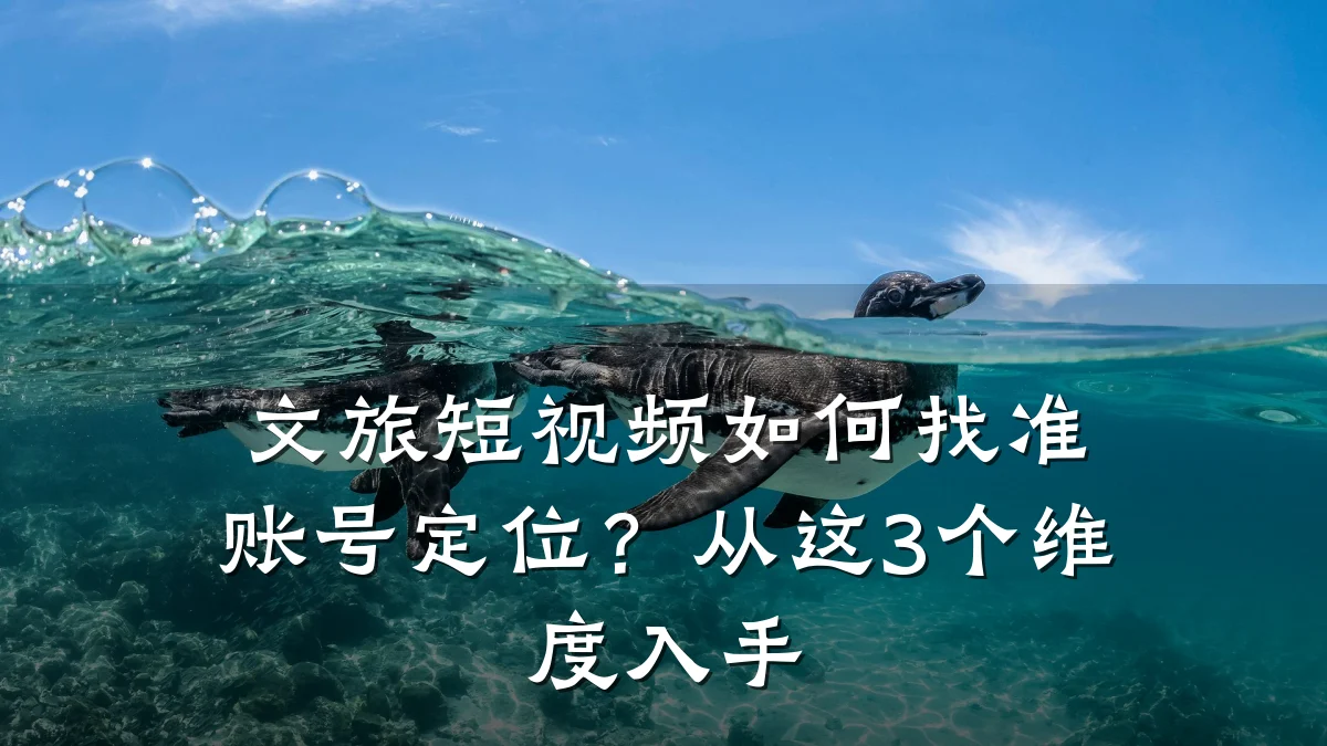 文旅短视频如何找准账号定位？从这3个维度入手