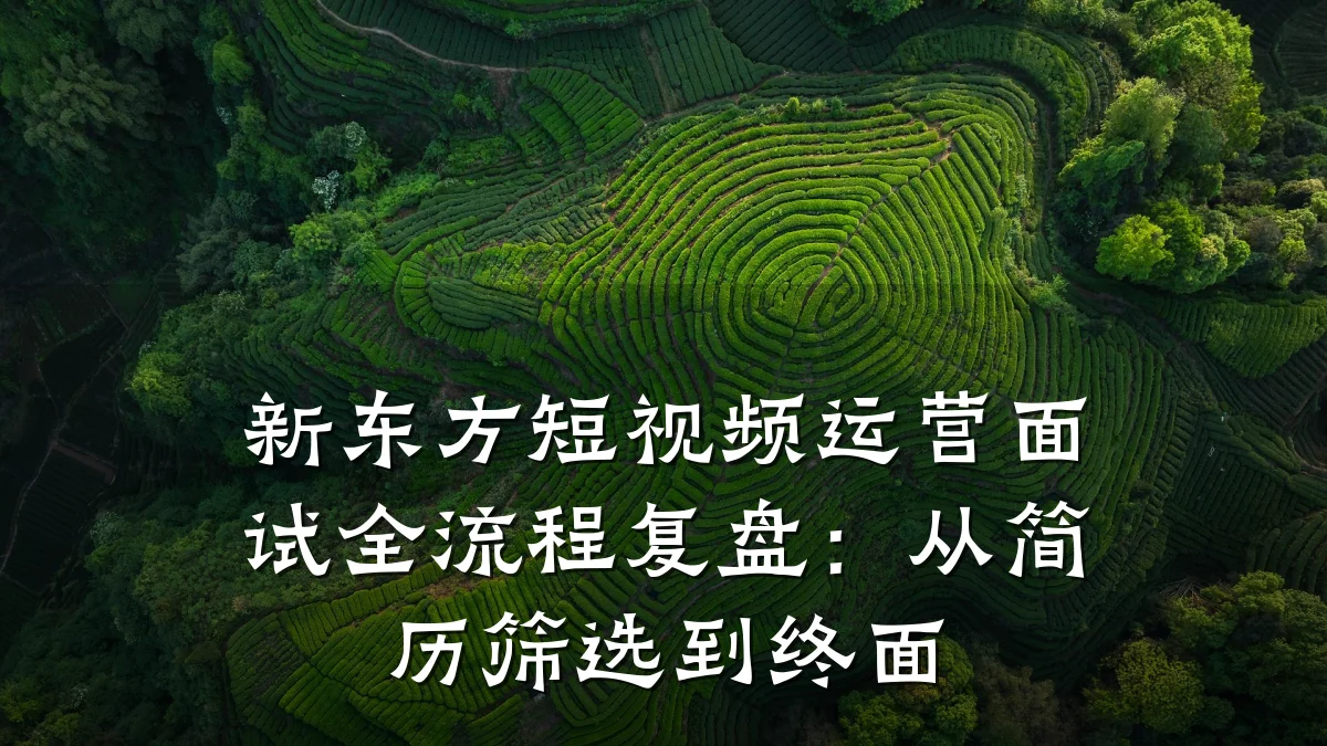 新东方短视频运营面试全流程复盘：从简历筛选到终面