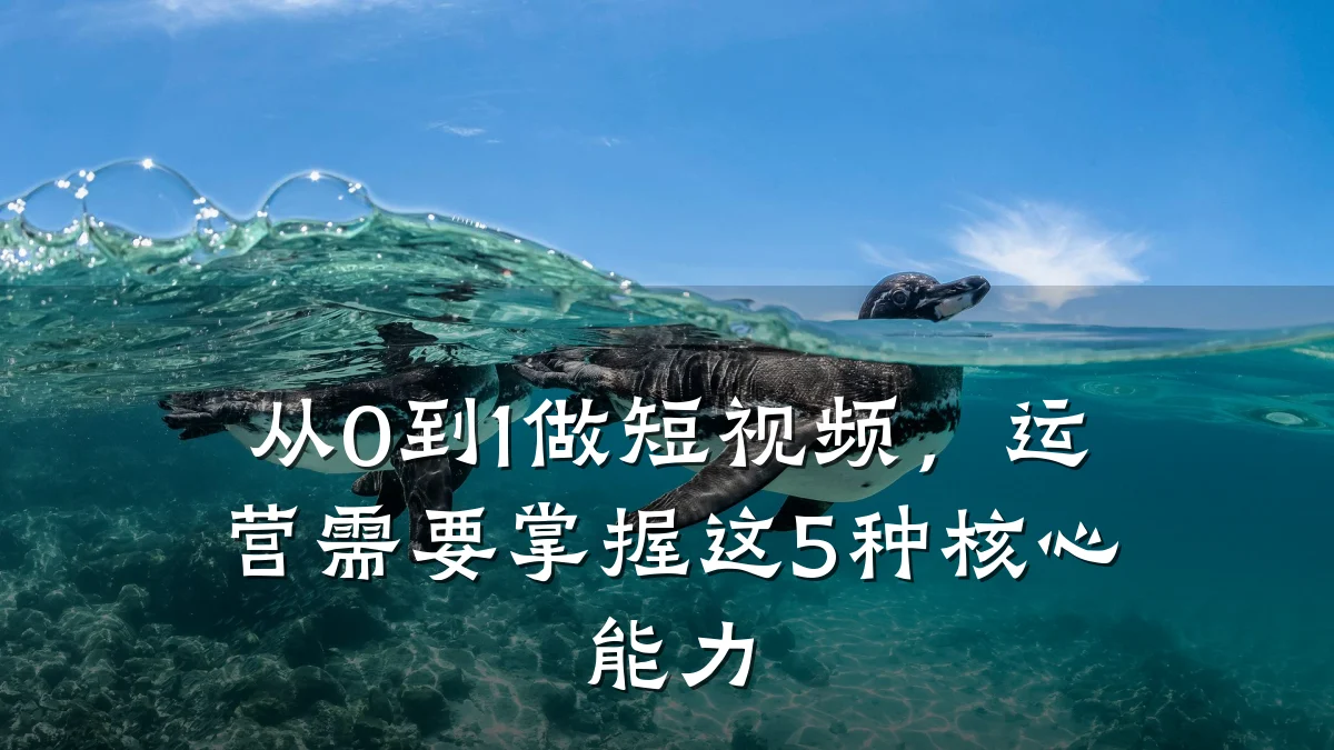 从0到1做短视频，运营需要掌握这5种核心能力