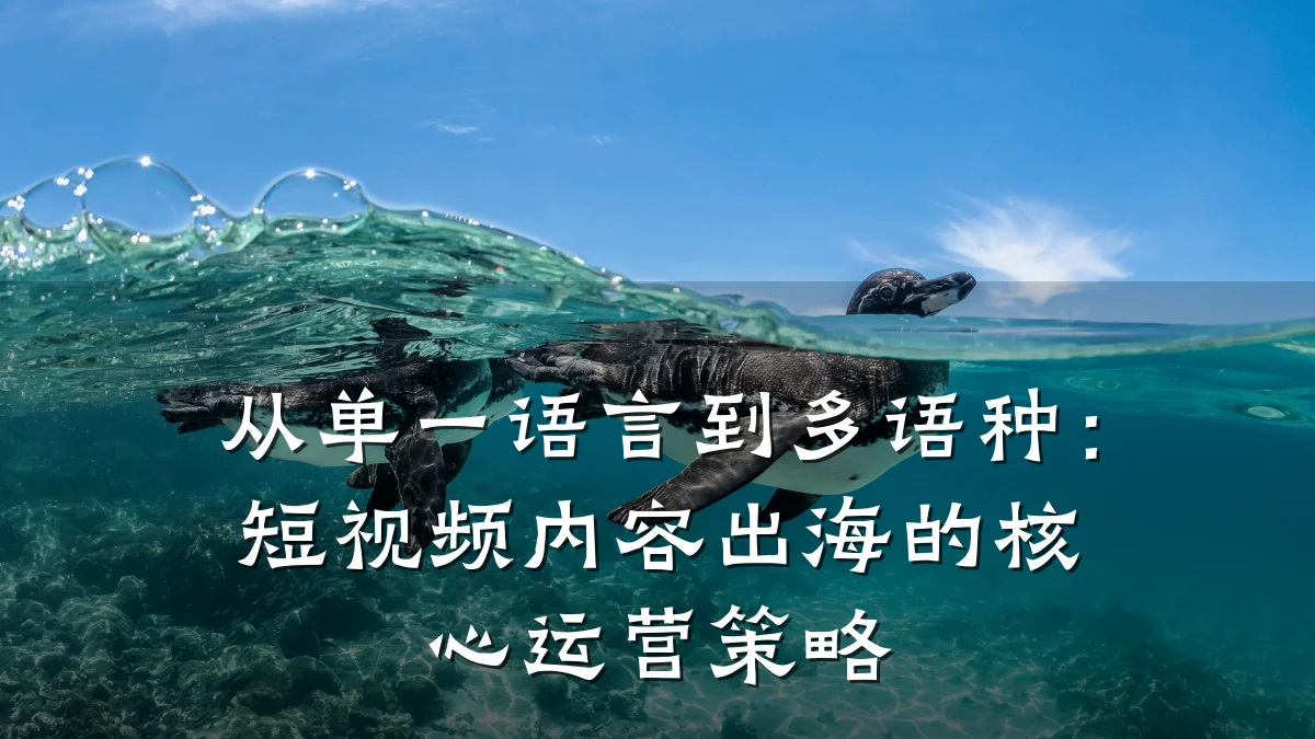 从单一语言到多语种：短视频内容出海的核心运营策略