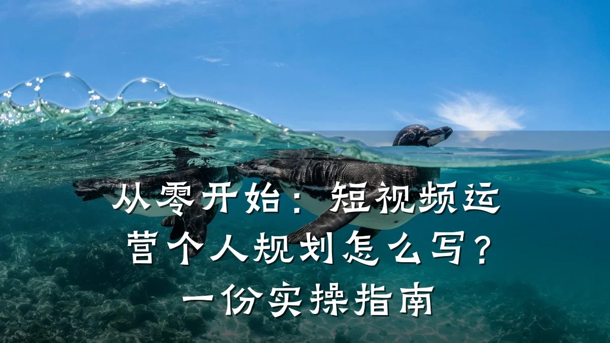从零开始：短视频运营个人规划怎么写？一份实操指南