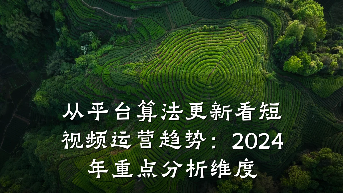 从平台算法更新看短视频运营趋势：2024年重点分析维度