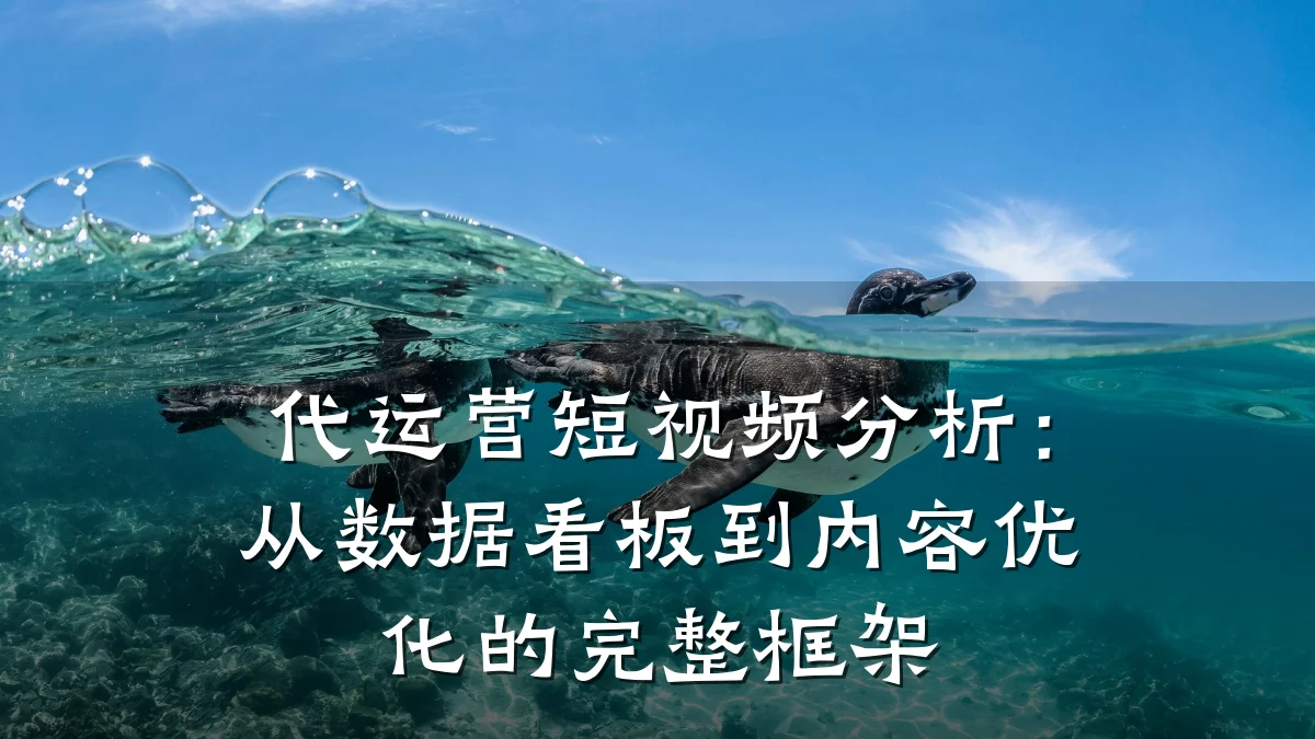 代运营短视频分析：从数据看板到内容优化的完整框架