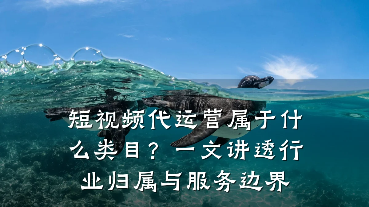 短视频代运营属于什么类目？一文讲透行业归属与服务边界