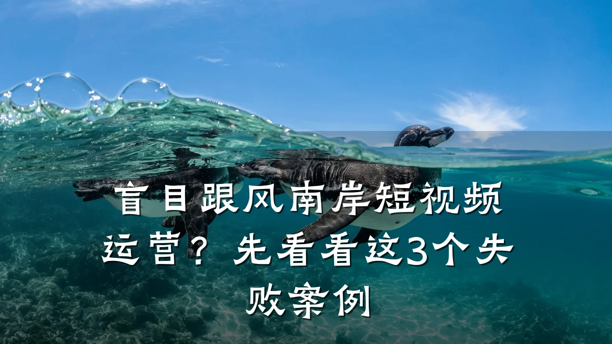 盲目跟风南岸短视频运营？先看看这3个失败案例