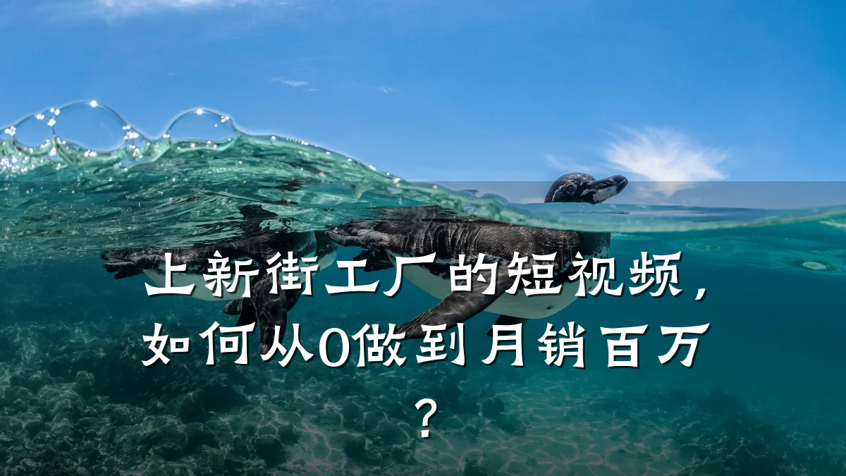 上新街工厂的短视频，如何从0做到月销百万？