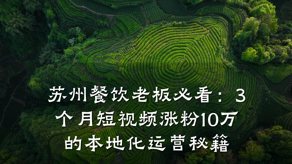 苏州餐饮老板必看：3个月短视频涨粉10万的本地化运营秘籍