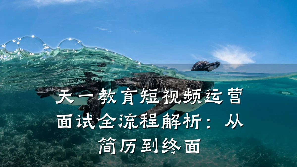 天一教育短视频运营面试全流程解析：从简历到终面